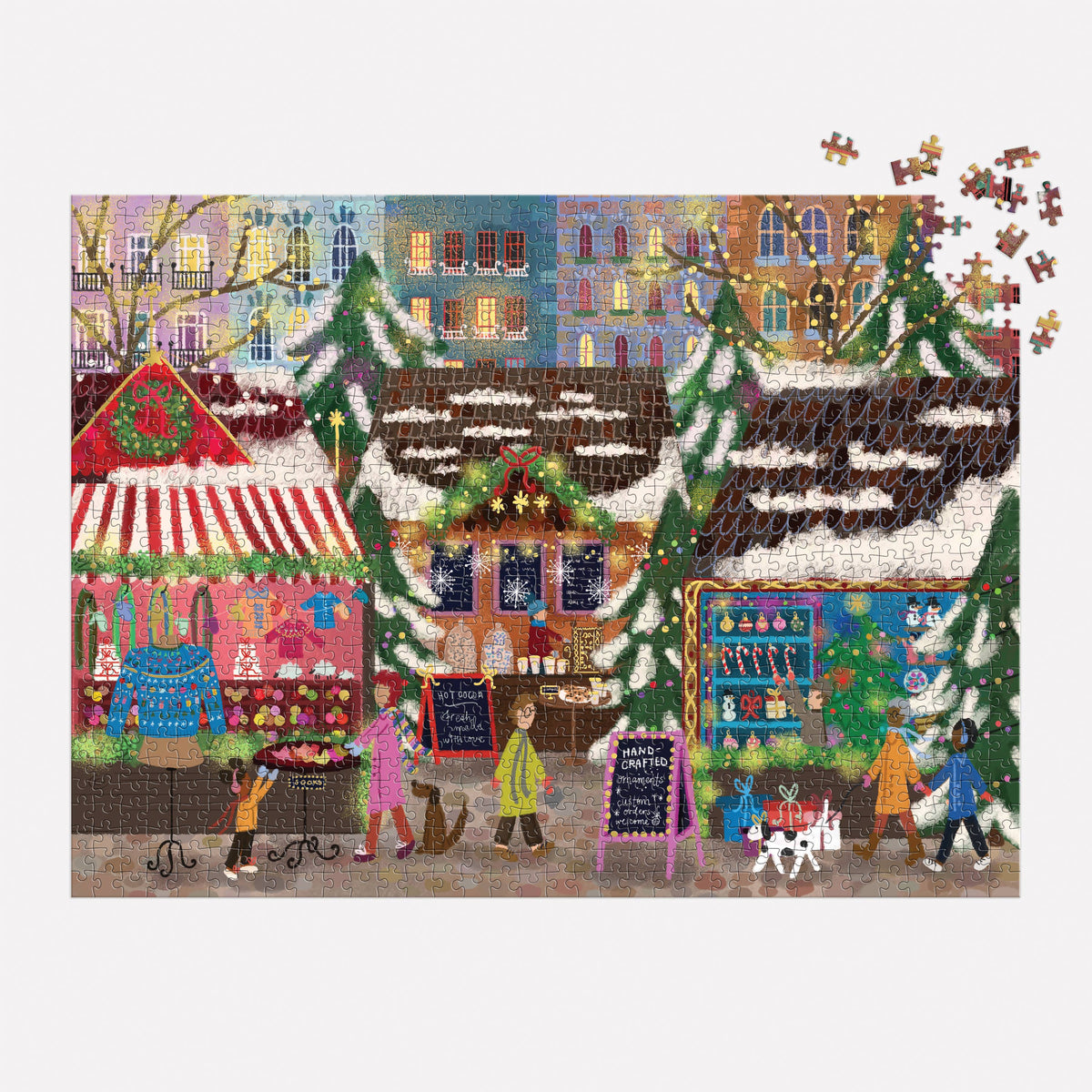 Joy Laforme Merry Market 1000 Piece Foil Puzzle in a Square Box