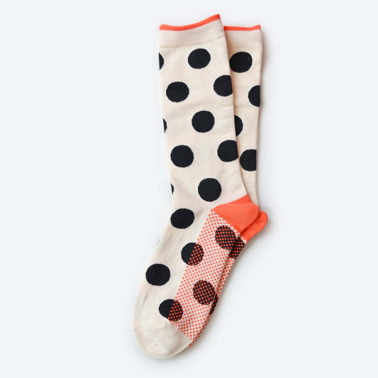 Panhandle Classic Dot Crew Socks — Cream: Small (Women's 4 - 10)