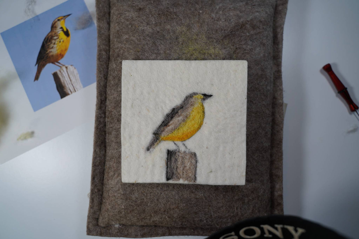 Meadowlark Painting with Wool Needle Felting Kit