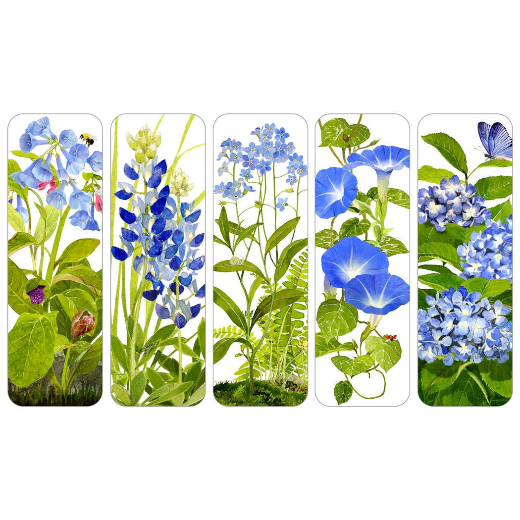 Blossoms in Blue - Bookmarks - Set of 5