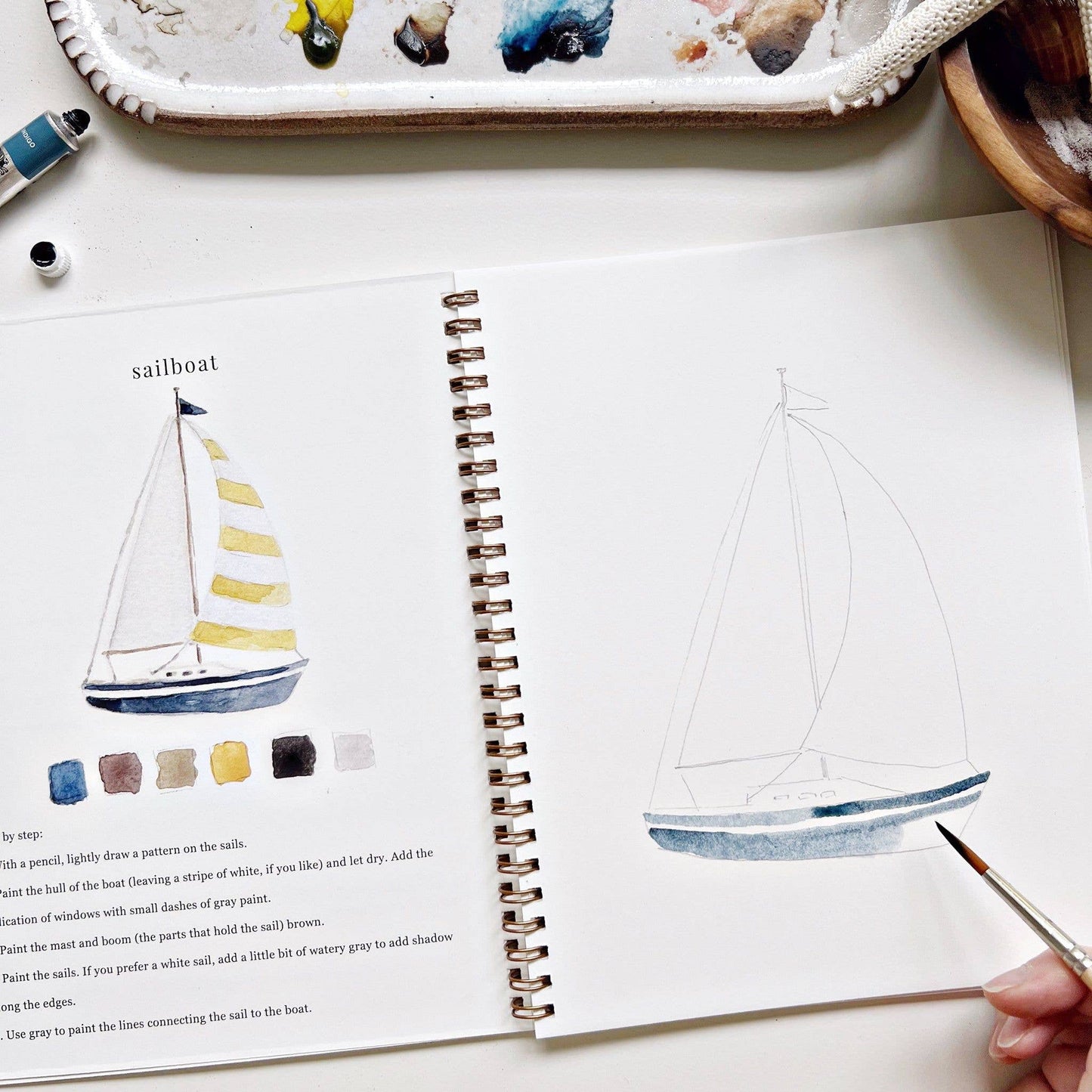 Seaside watercolor workbook