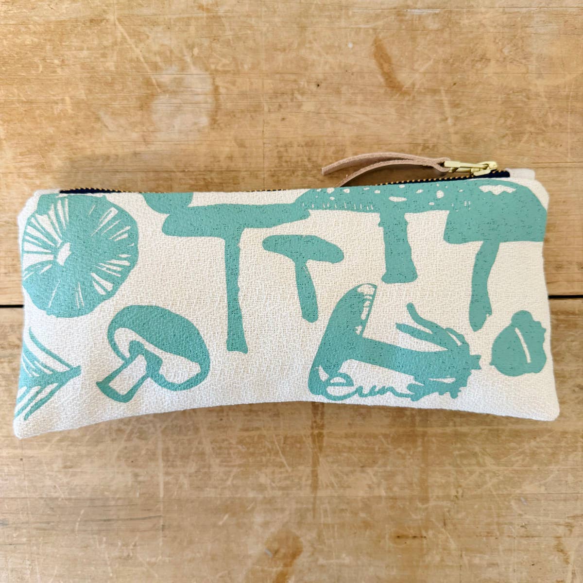Mushrooms Pencil Pouch: Navy