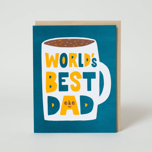 Best Dad Ever Mug Greeting Card by Suzy Ultman: Paper tab