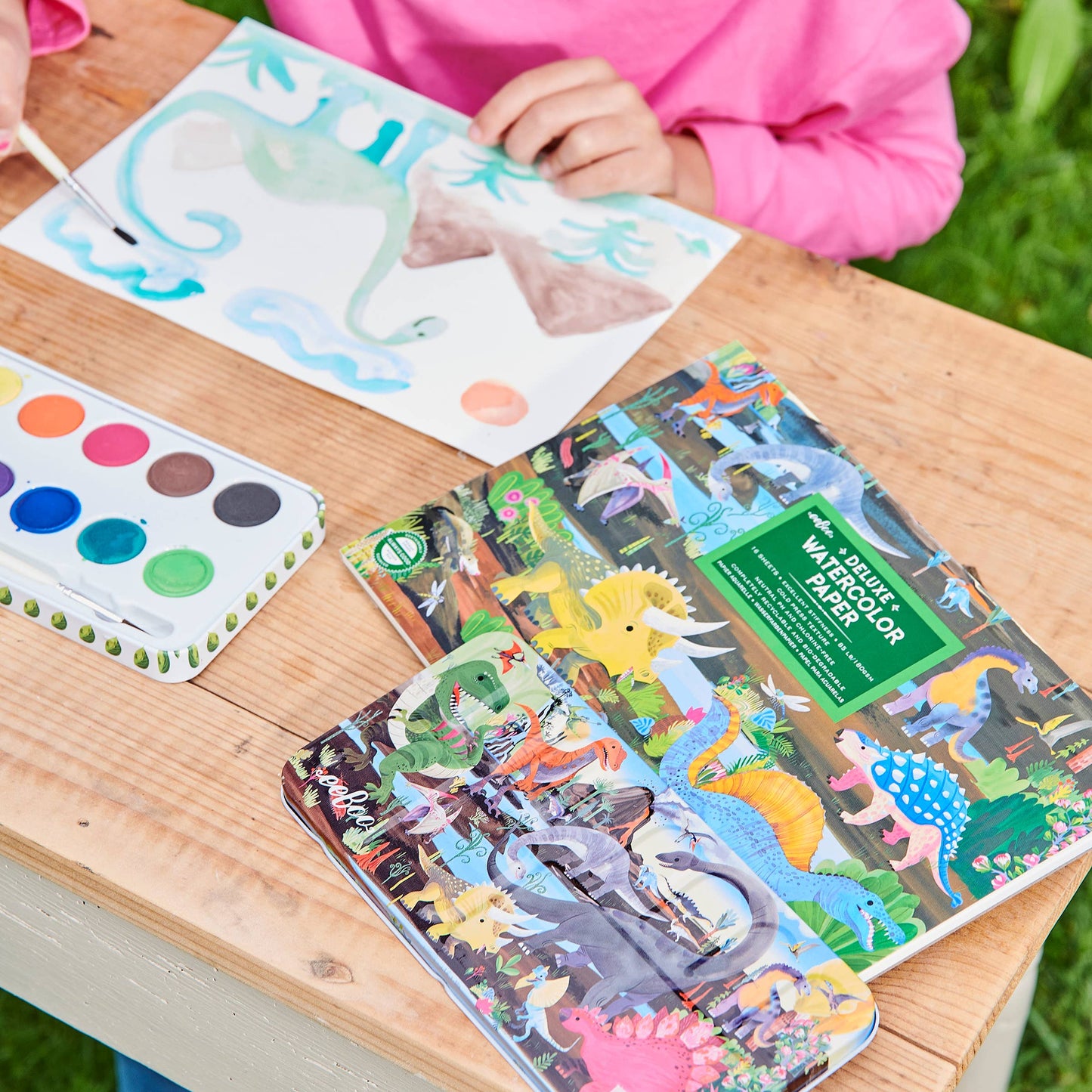 Dinosaur 12 Watercolor Paint Set - eeBoo
