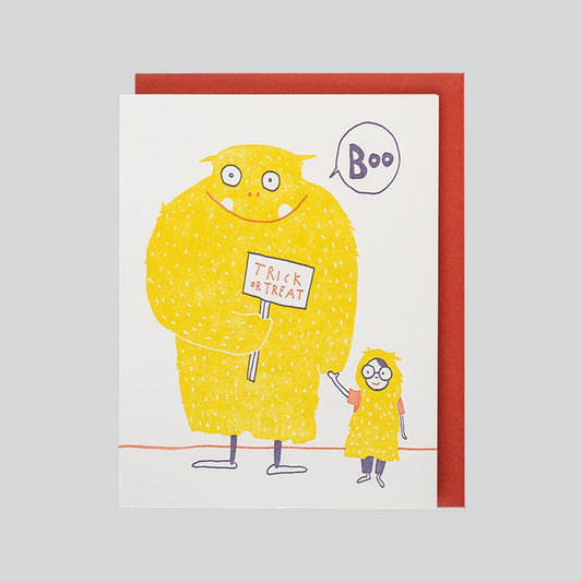 Boo! - Letterpress Halloween Greeting Card