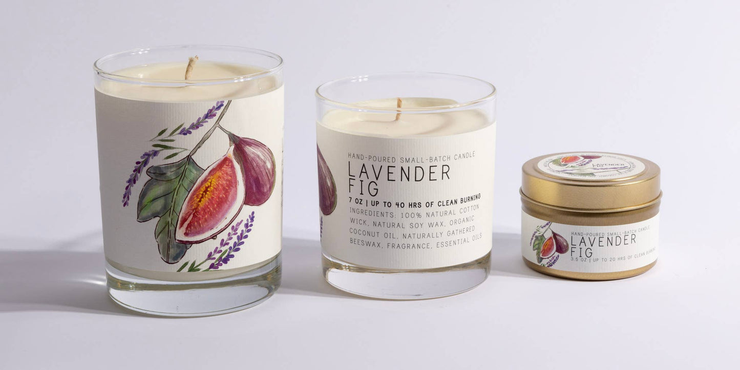 Lavender Fig - Large Glass Candle