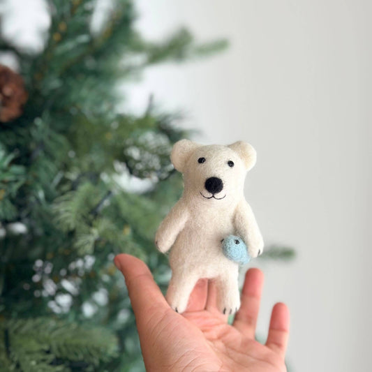 Finger Puppet: Polar Bear Holding a Fish