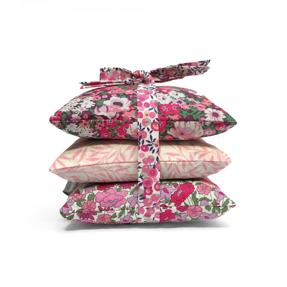 Stack of 3 Square Liberty Cotton Lavender Sachets - Pink / Lilac