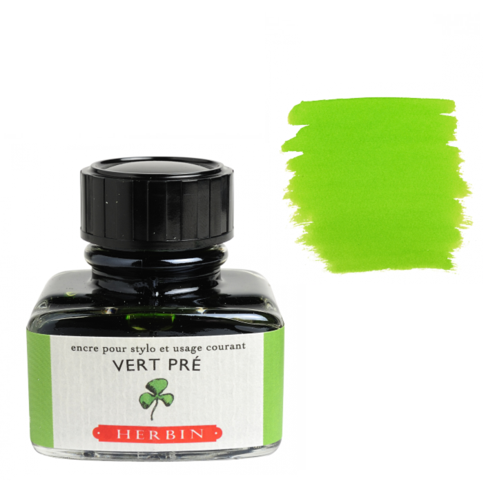 Herbin Fountain Pen Ink 30ml Bottle -35 Colors: Bleu des Profondeurs (Deep Sea Blue)