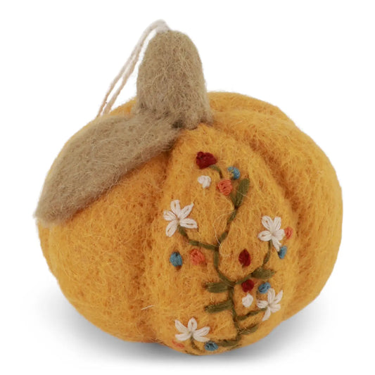 Yellow Pumpkin with Embroidery
