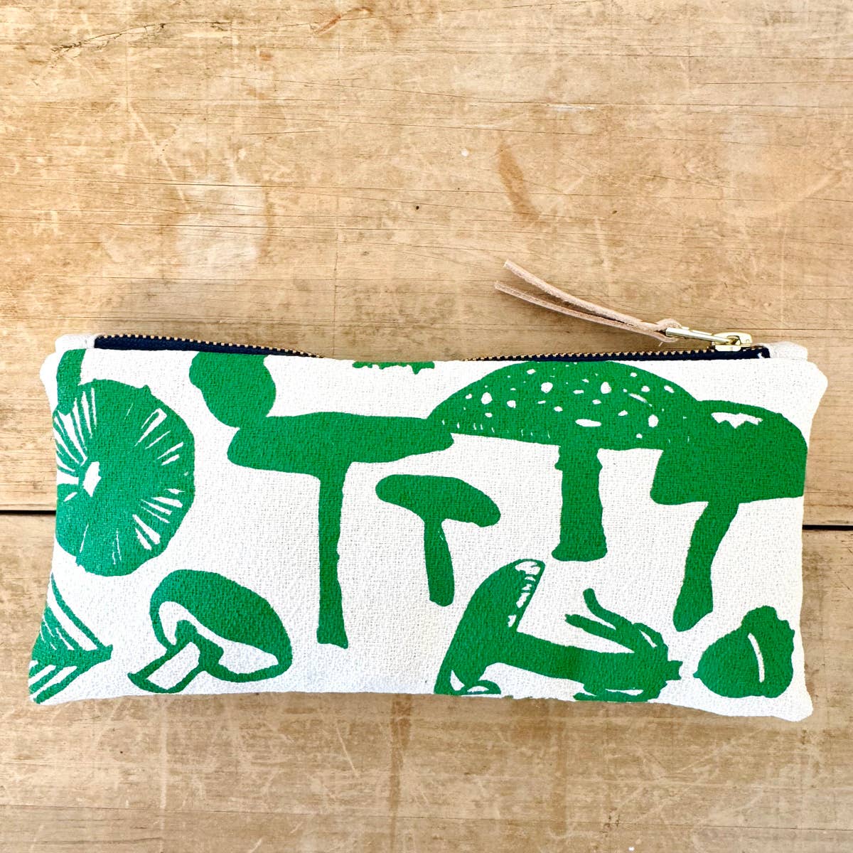 Mushrooms Pencil Pouch: Navy