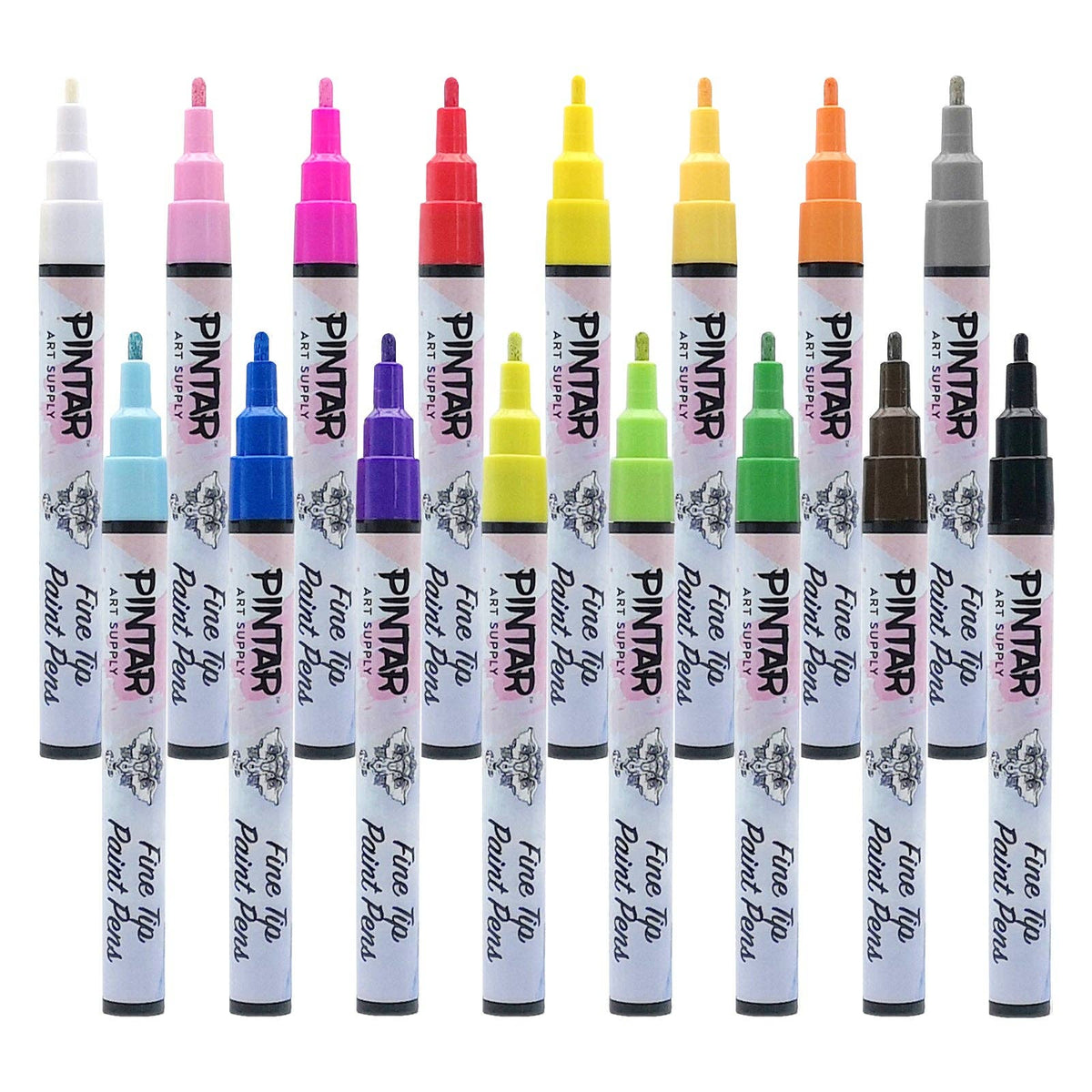 Pintar Acrylic Paint Pens - 1mm Fine Tip (Assorted Colors)