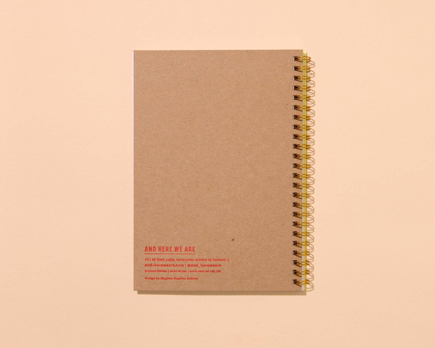 Letterpress A5 Spiral Notebook—Blume Quilt