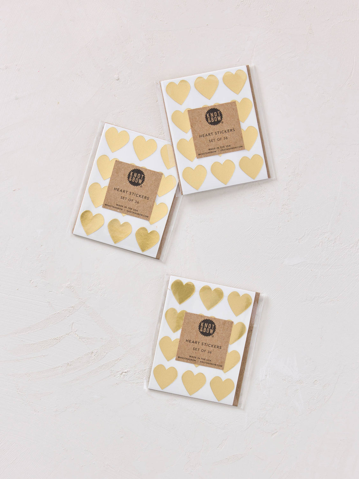 Gold Heart Stickers