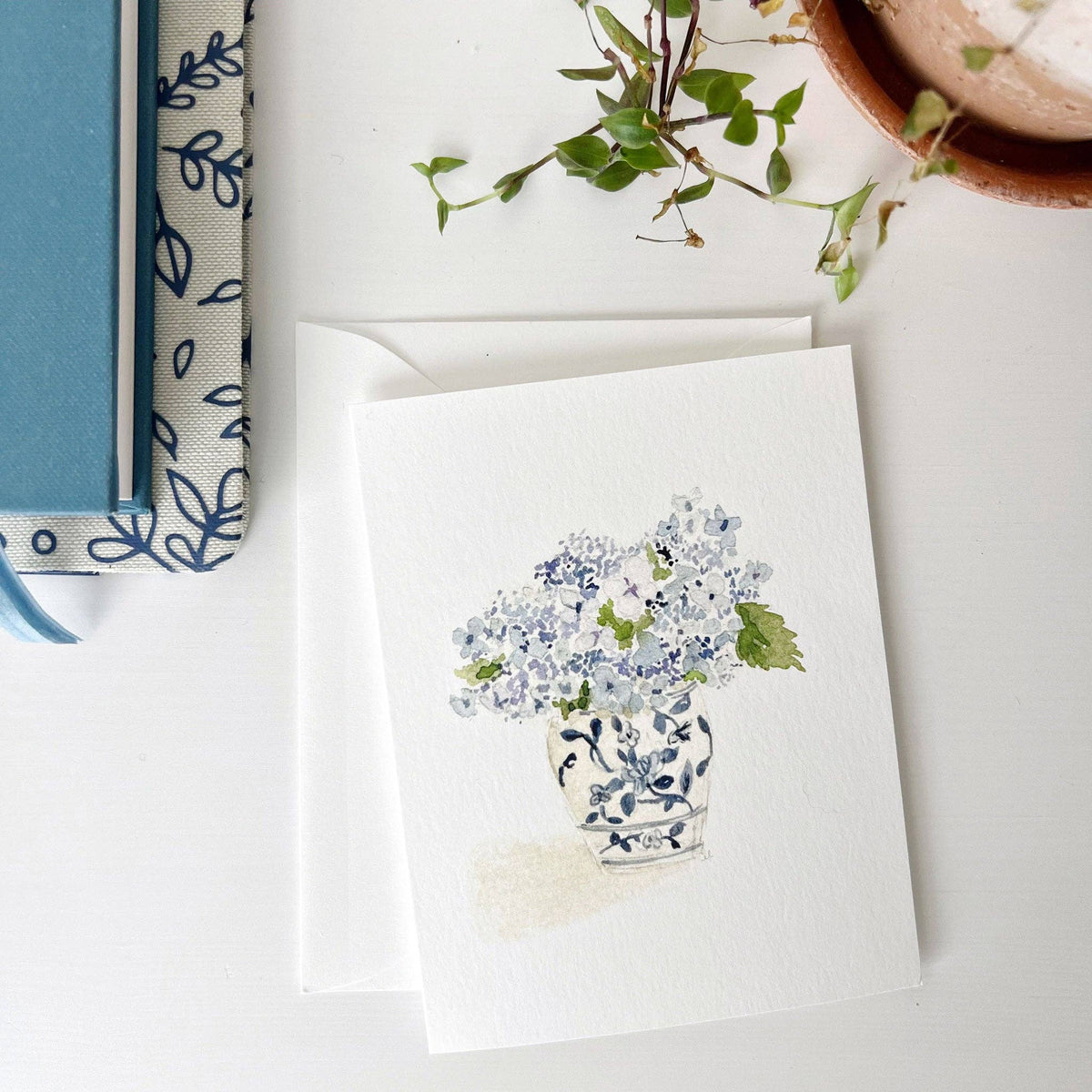 Hydrangea bouquet notecards: Set of 8