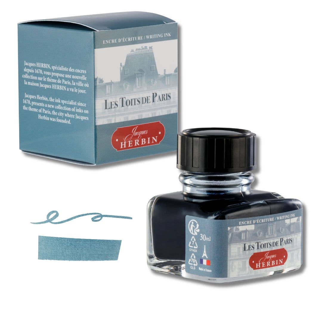 Jacques Herbin "Paris Collection" Fountain Pen Inks : Rue de la Verrerie Blue