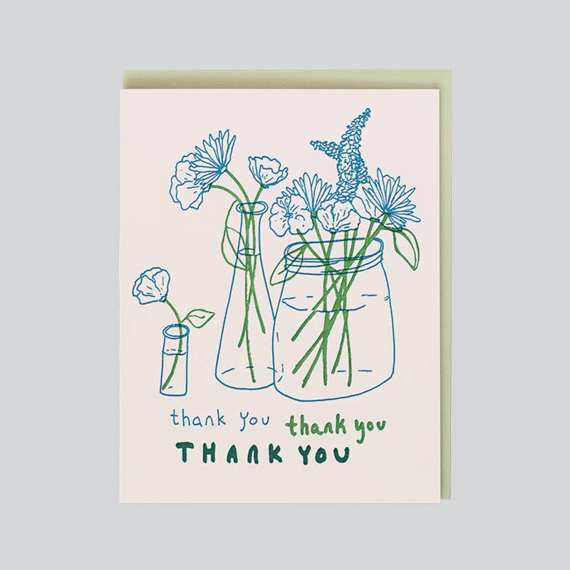 Thank You Flowers Card: Single
