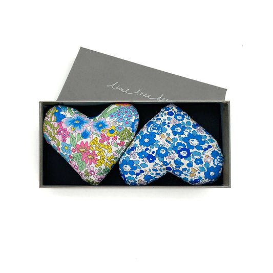 Box of 2 Cotton Lavender Hearts - Jack & Jill