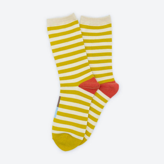 Eureka Striped Socks in Yellow, White, Red