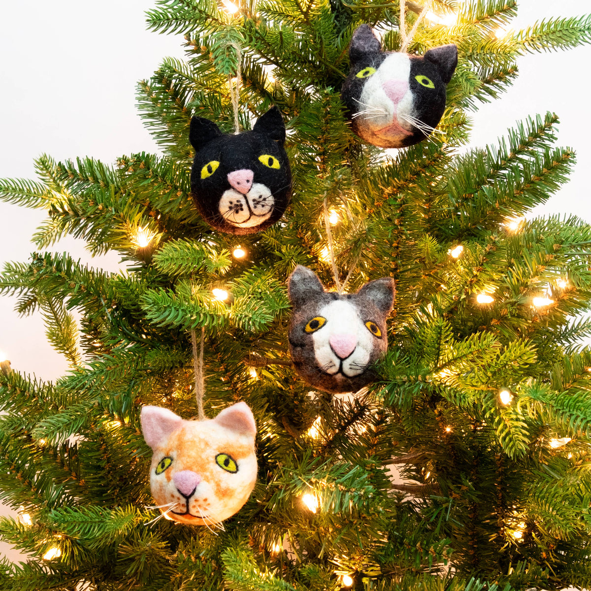 Ornament - Felt Cat Head, Assorted