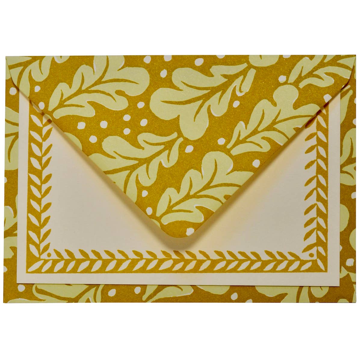 Set of Notecards and Envelopes Quercus Sap Green