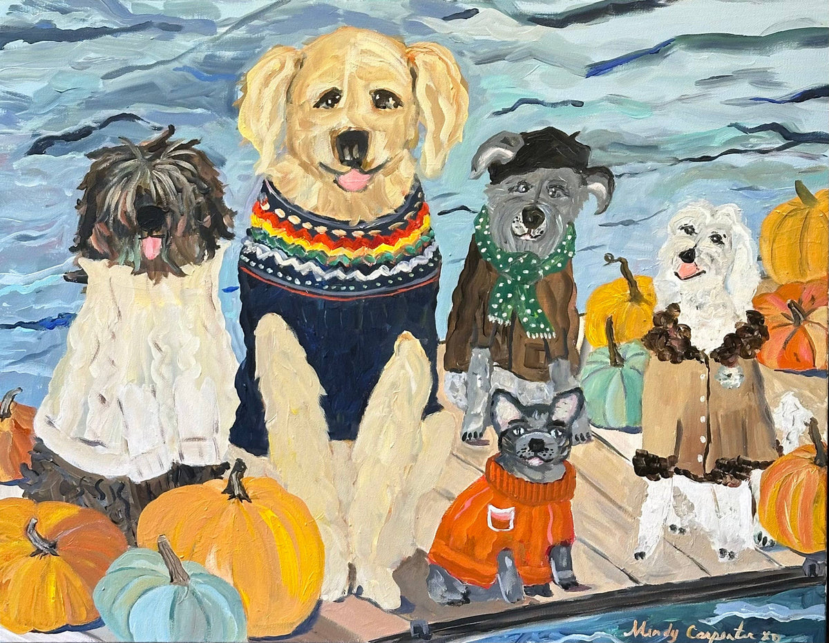 Sweater Weather Dogs Greeting Card
