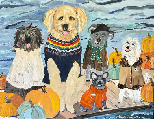 Sweater Weather Dogs Greeting Card