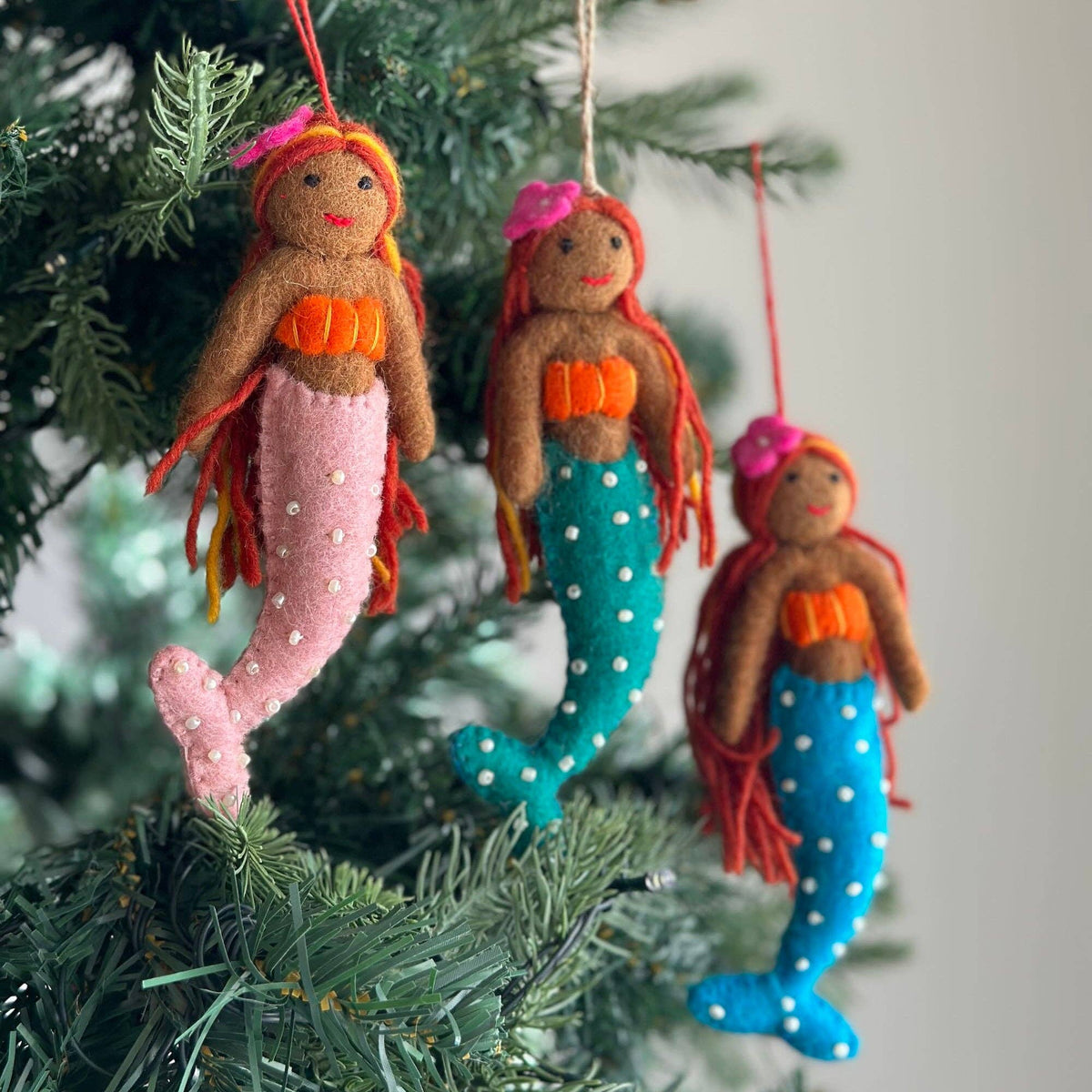Tropical Mermaid Felt Ornament