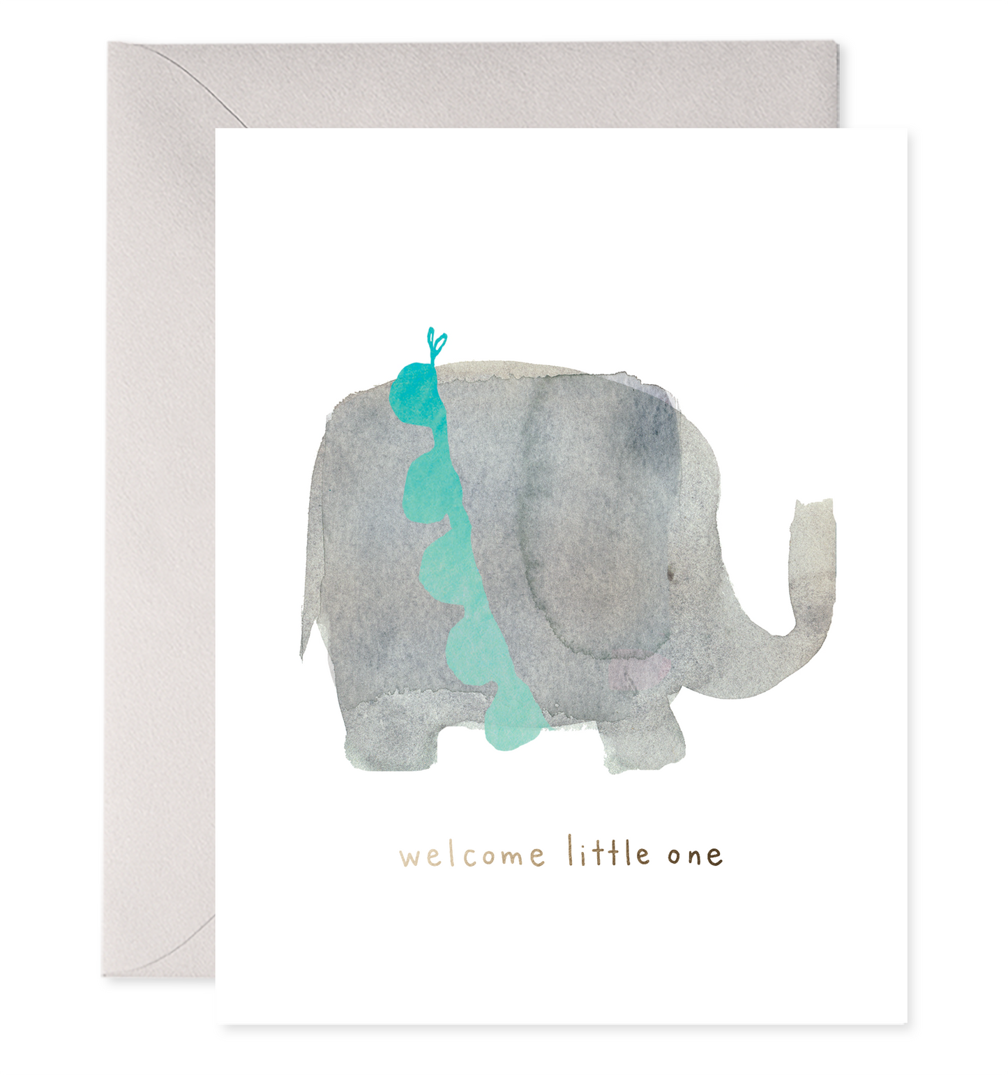 Welcome Little One Elephant Card | New Baby Greeting Card: