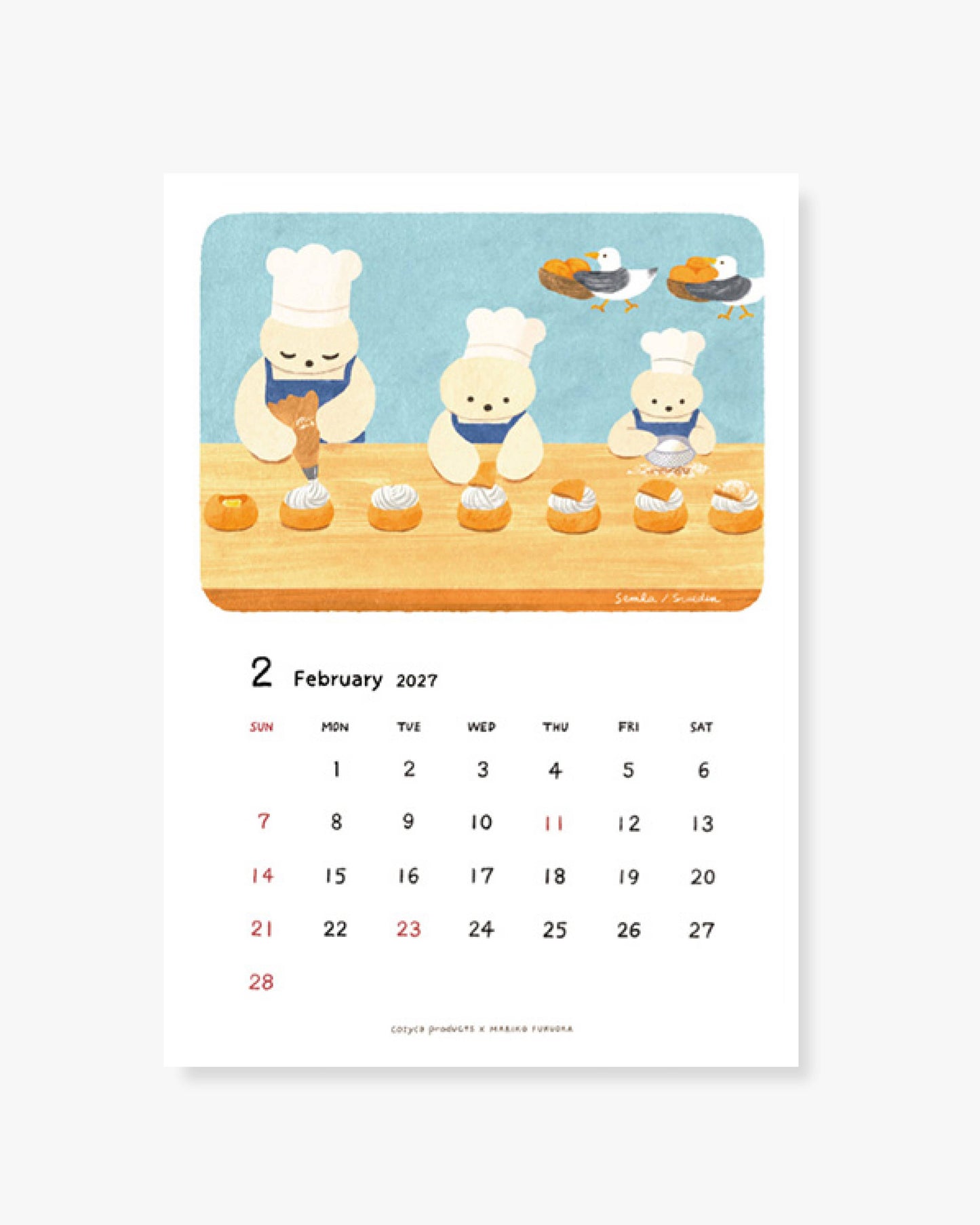2027 Wall Calendar - Mariko Fukuoka