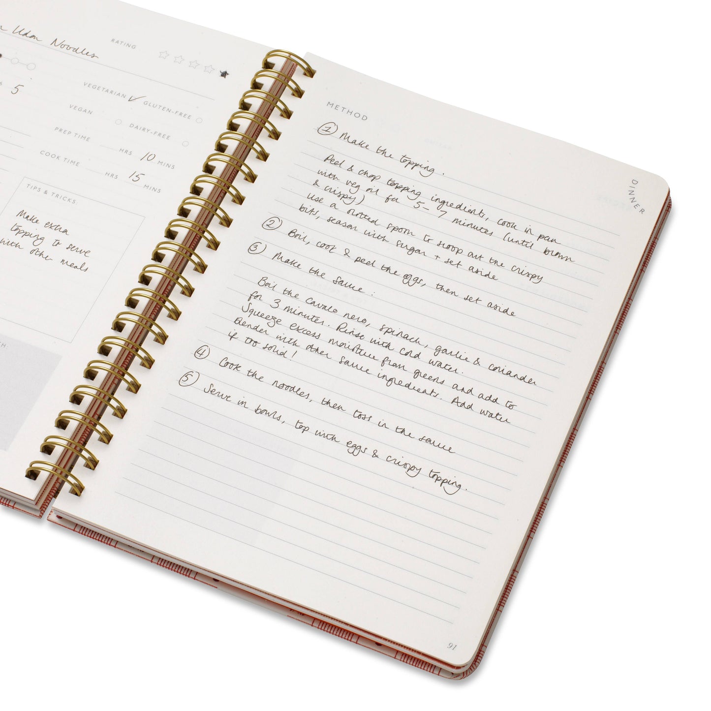 Lobster Gingham B5 Hardcover Spiral Recipe Journal