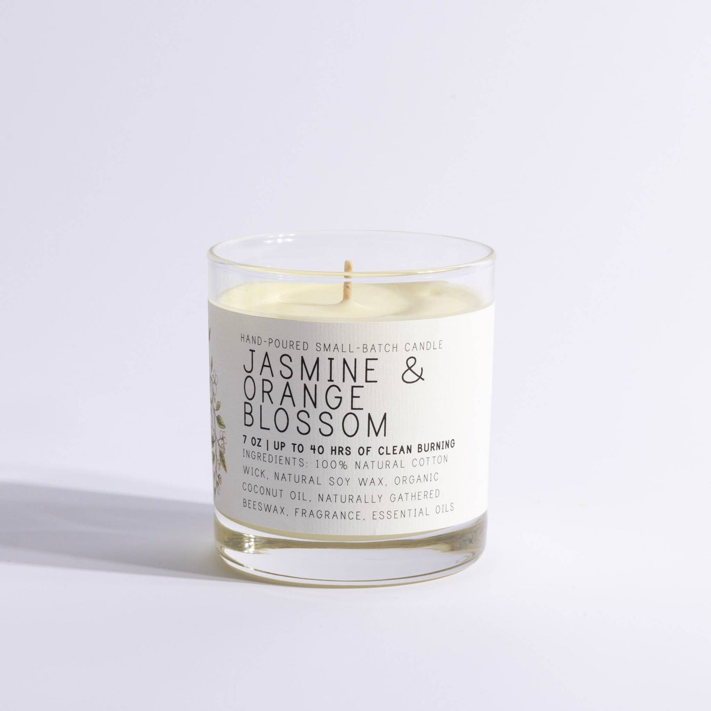 Jasmine & Orange Blossom - Medium Glass Candle
