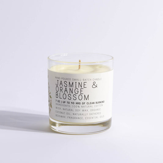 Jasmine & Orange Blossom - Medium Glass Candle