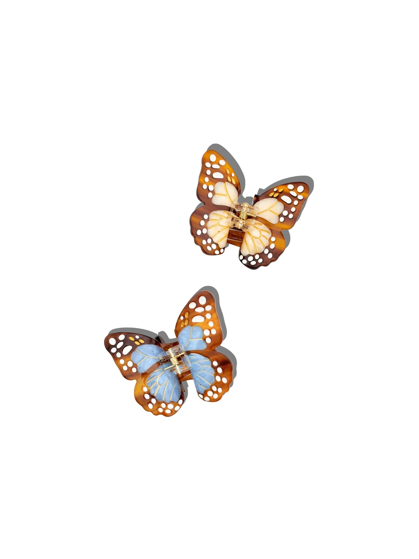 Hand-painted Mini Boho Monarch Claw Hair Clip | Eco-Friendly: Baby Blue
