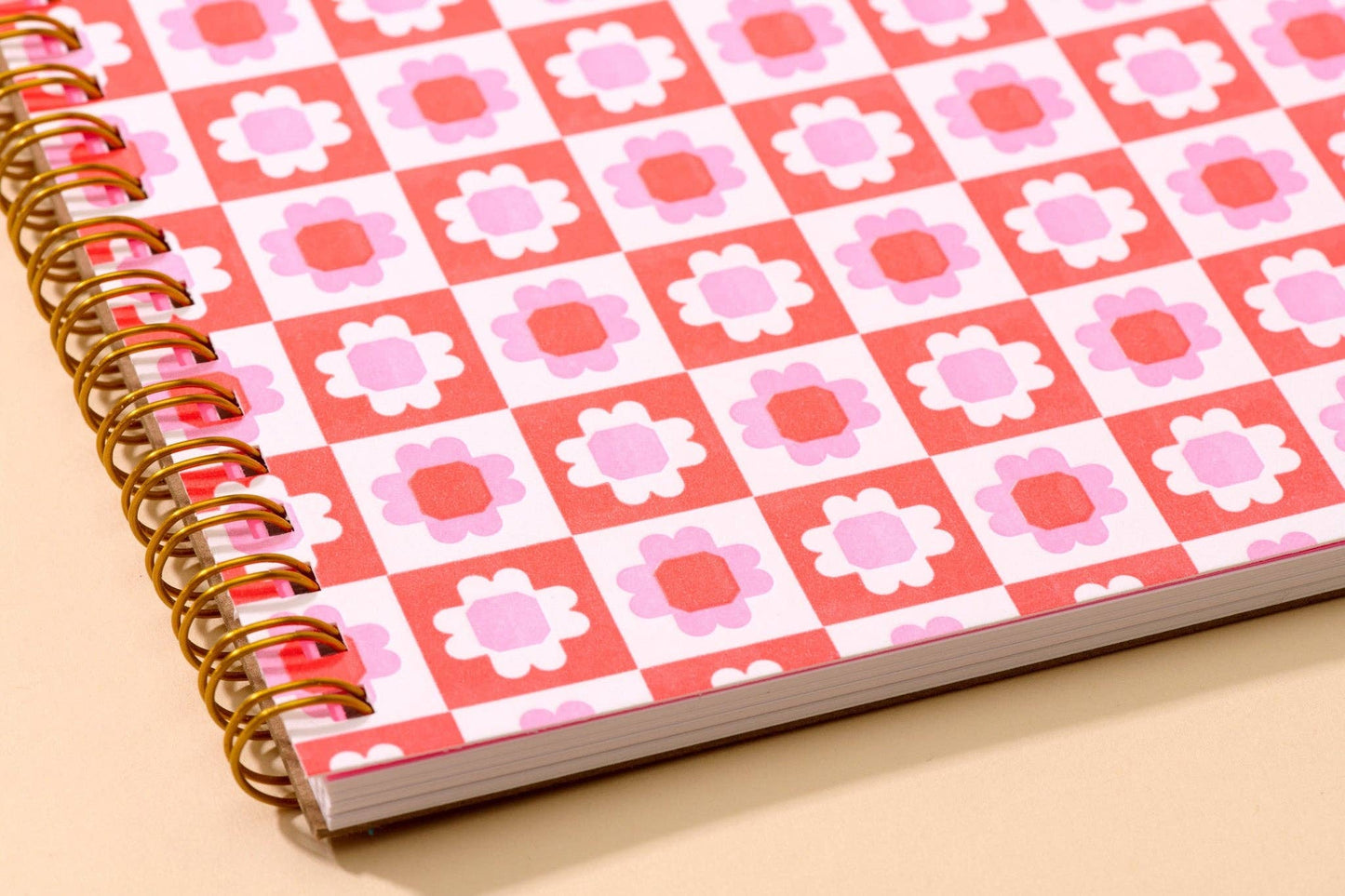 Letterpress A5 Spiral Notebook—Blume Quilt