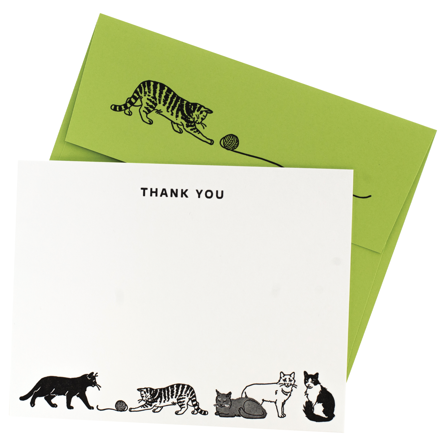 Cats At Play Note Cards with Letterpress Envelopes
