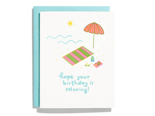 Beach Birthday - Letterpress Greeting Card