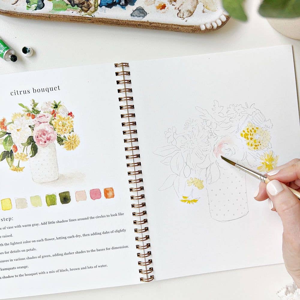 Bouquets watercolor workbook