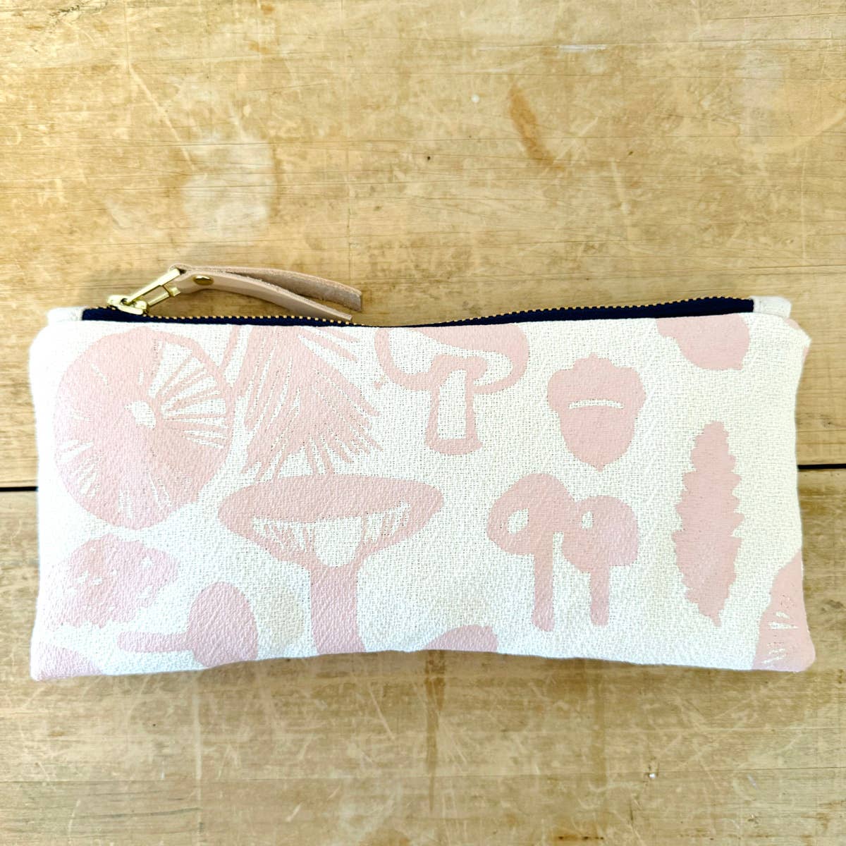 Mushrooms Pencil Pouch: Navy