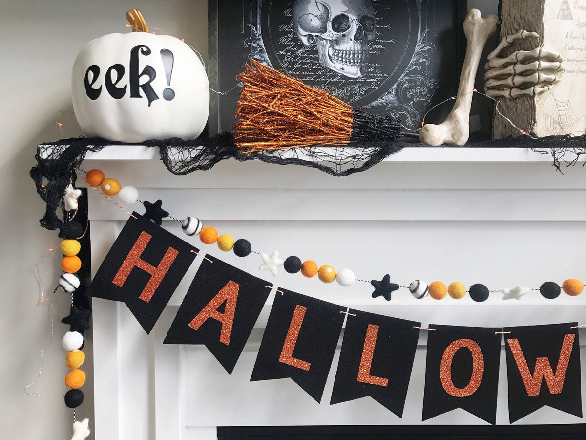 Halloween Star Felt Ball Garland