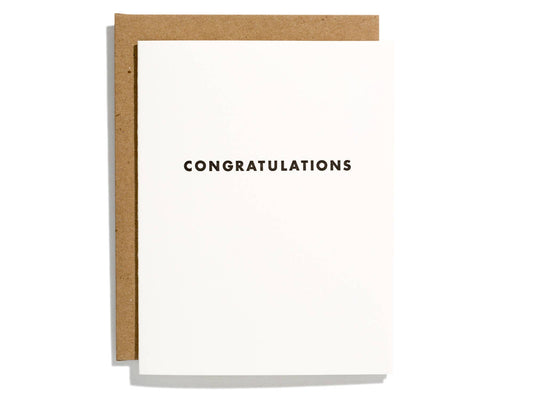 Futura Congratulations - Letterpress Greeting Card