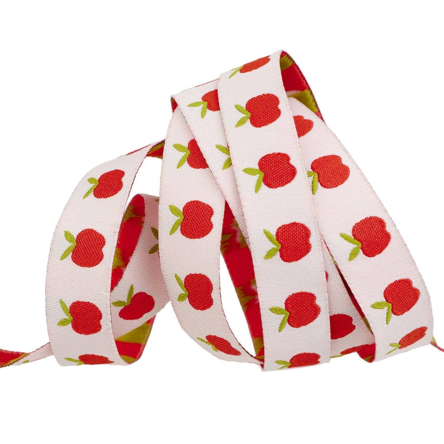 Catnap - Apples in Natural - 5/8" width - by Alexia Abegg - 5 Yard Spool