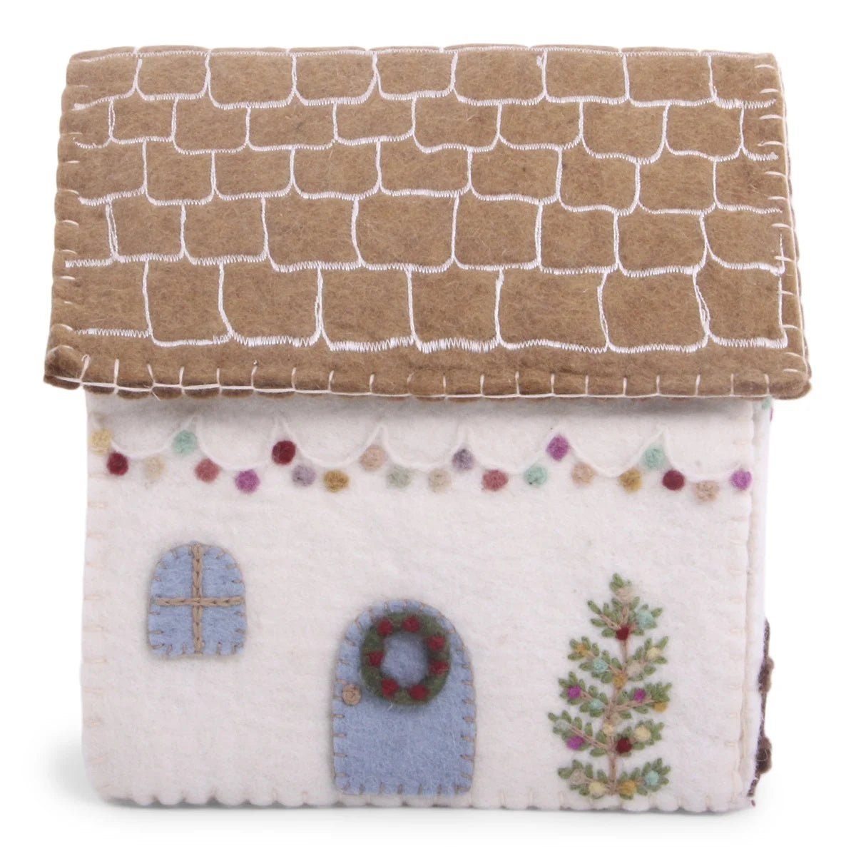 Felt House with String Light Garland