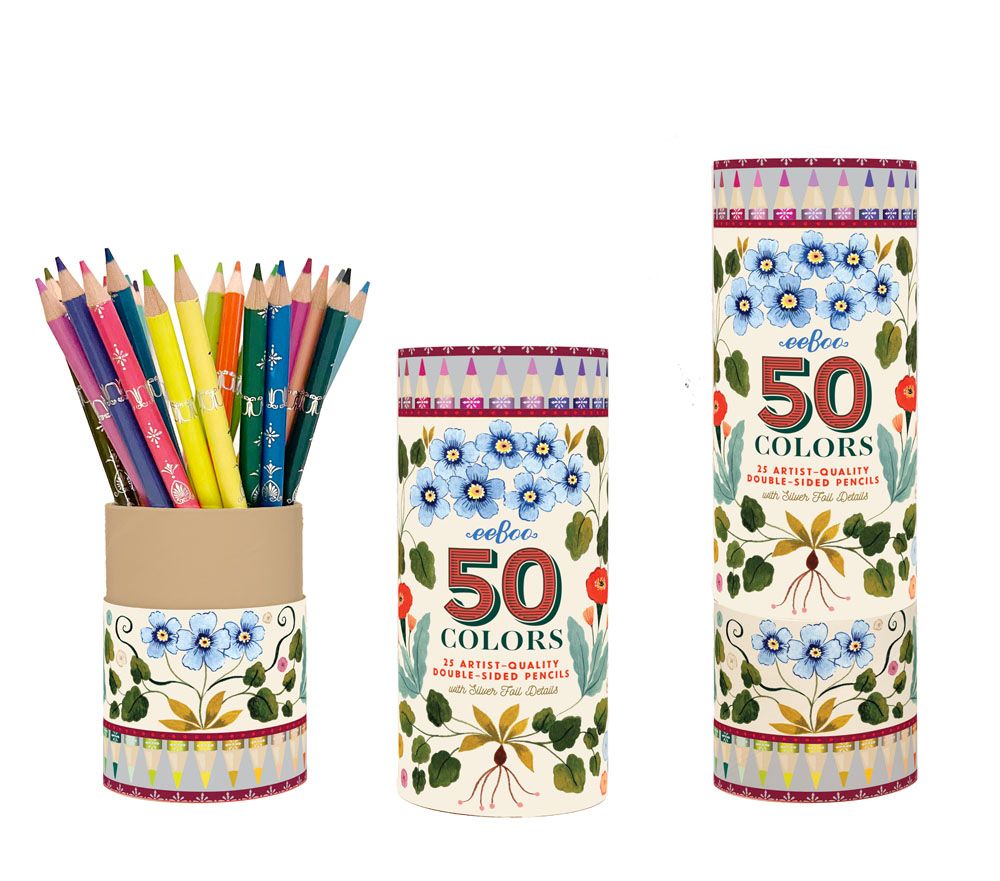 Flora's 25 Double Color Pencils - eeBoo