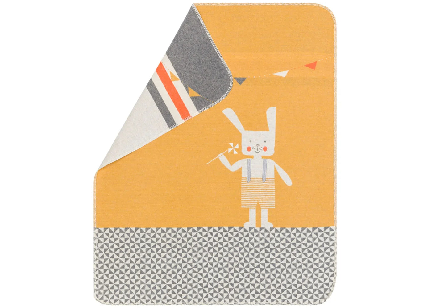 Embroidered Bunny Blanket Mustard