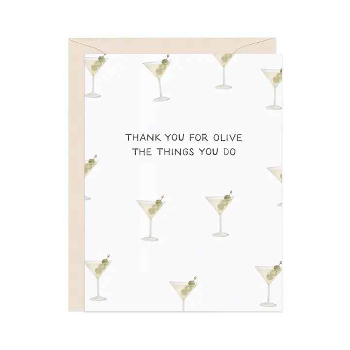 Olive The Things Martini — Thanks Card