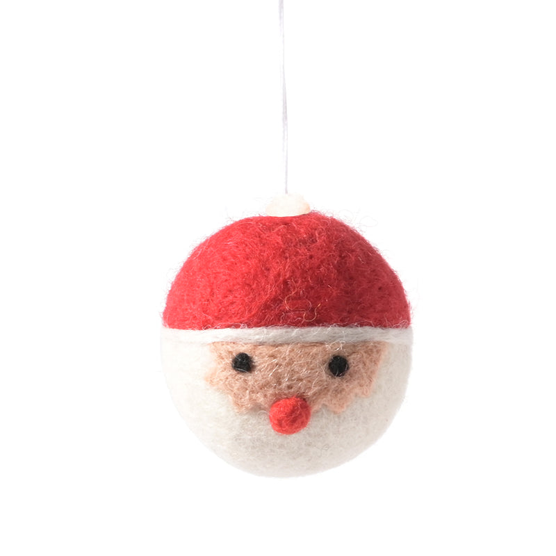 Santa Ball Wool Ornament