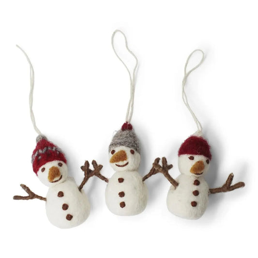 Set of 3 Snowmen Felt Ornaments - Gry & Sif