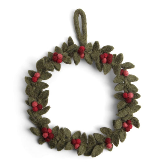 Small Green Wreath w/Red Berries