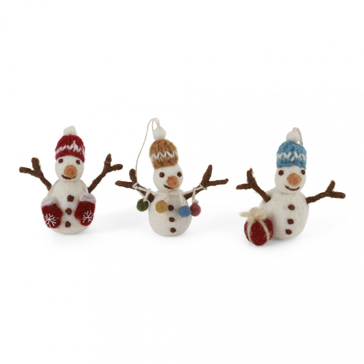Snowmen w/Knitted Hat - Mix of 3